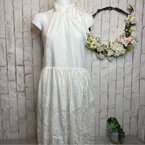 Eleanor Eyelet white halter dress!